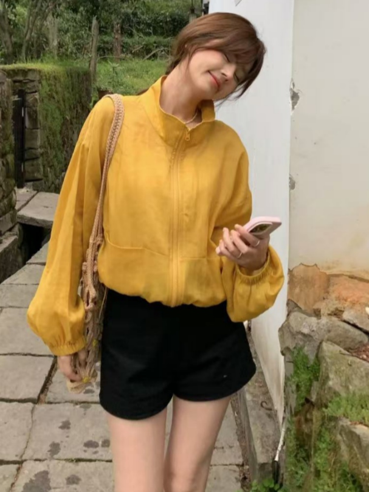 Office Tech Wear - 여성용 숏 패딩 재킷 긴 소매