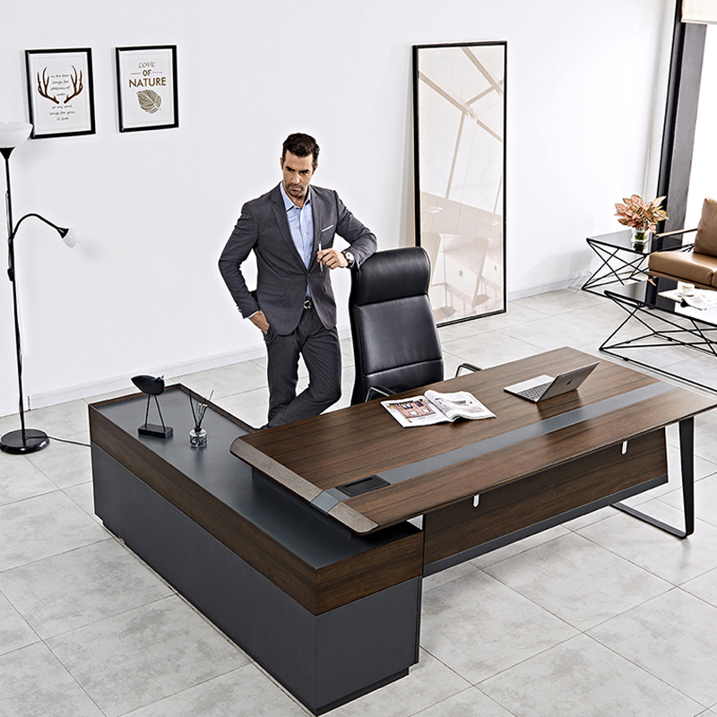 Office Tech Desk - 현대적인 고급 원목 사무용 책상 워크스테이션