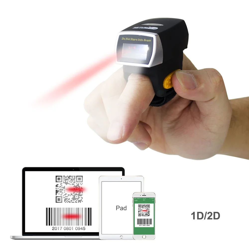 Barcode Scanner 2D - 새로운 넷움 미니 손가락 링 바코드