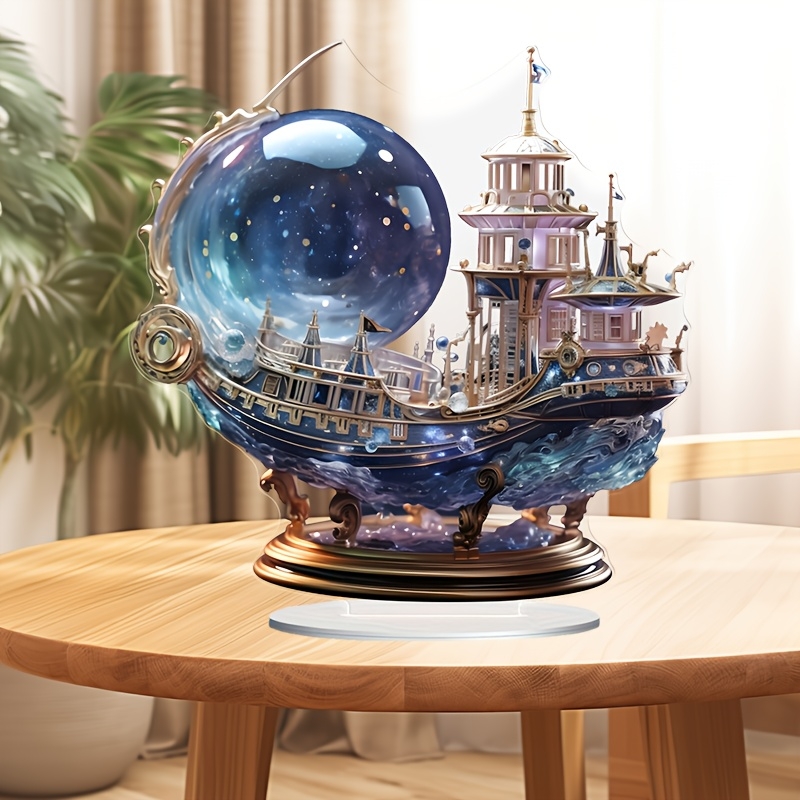 Office Technologies - 2D 보헤미안 스타일 8인치 아크릴 퍼플