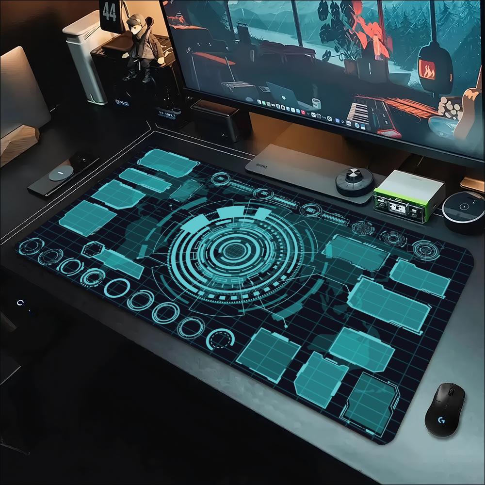 Office Tech Desk - 사이버 테크 콘솔 인터페이스 프린트 확장형