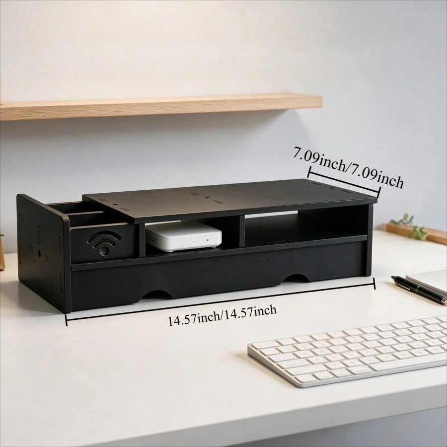 블랙 무광 WiFi 라우터 수납함, 컴팩트한 데스크 정 - Office Tech Desk 리뷰 및 가격