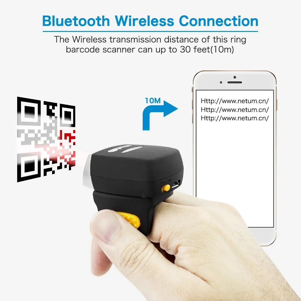 새로운 넷움 미니 손가락 링 바코드 스캐너 CCD 1D - Barcode Scanner 2D 리뷰 및 가격