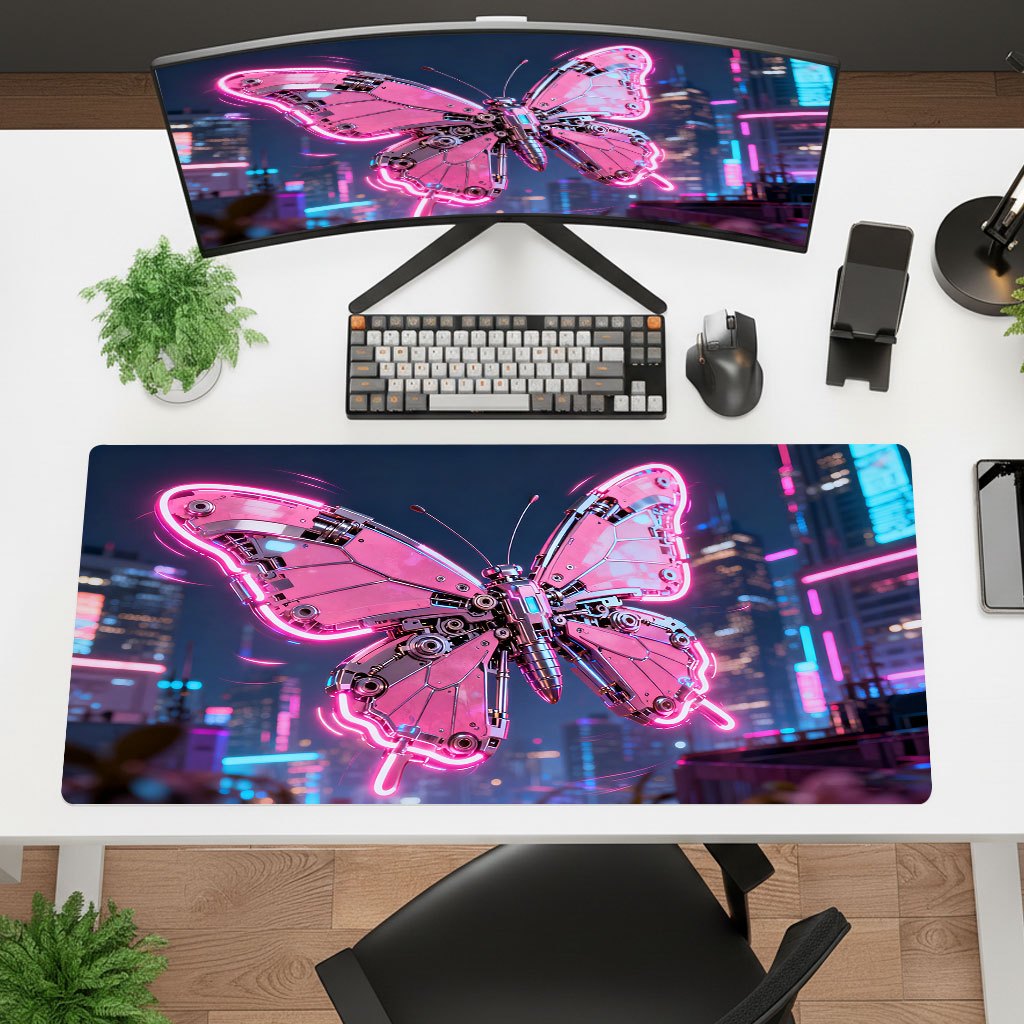 브랜드 핑크 테크 아이언 아트 마우스 패드 버터플라이  - Office Tech Desk 리뷰 및 가격