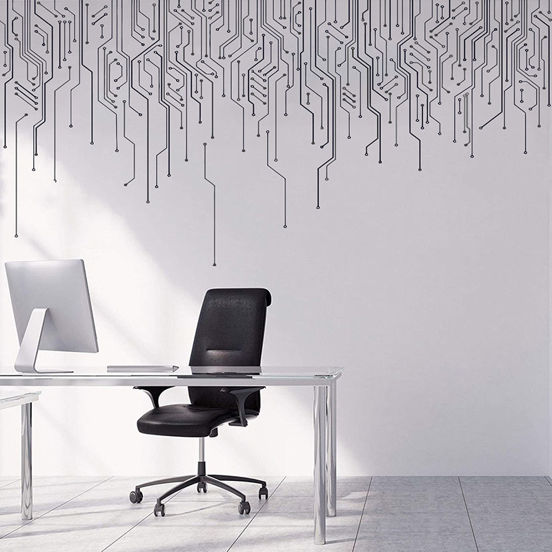 컴퓨터 IT 장식, 회로 기판 벽 데칼, 기술 비닐 벽 - Office Technologies 리뷰 및 가격