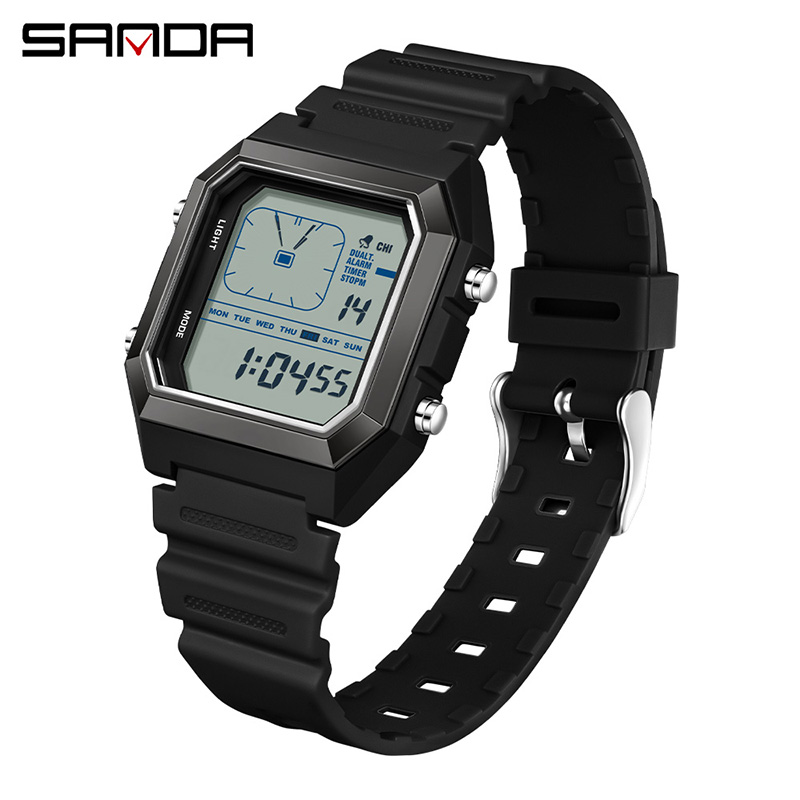 SANDA 6307 새로운 남성용 디지털 다기능 야간  - Digital Timer Countdown 리뷰 및 가격